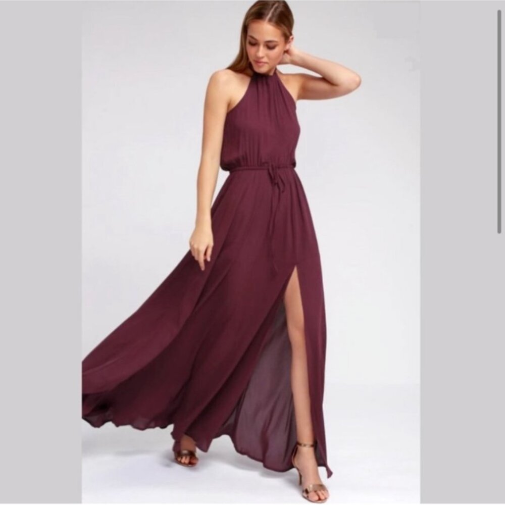Lulus Essence of Style Plum Purple Maxi Small- NEW